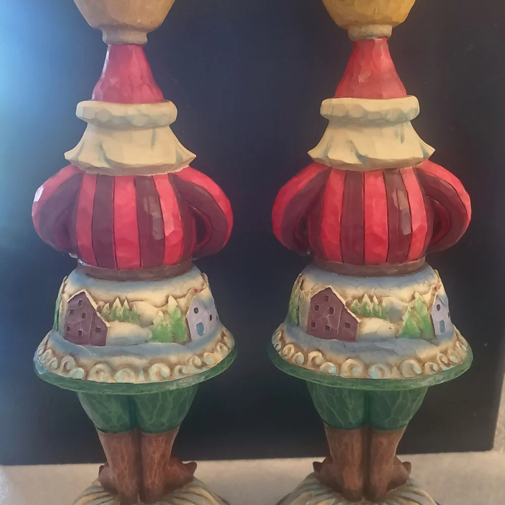 Jim Shore Santa Claus Candle Holders 9.5